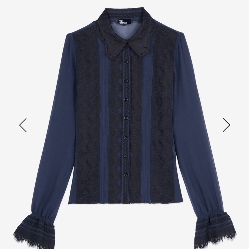 $415 NWT Rare silk blouse. BNWT. The Kooples flawless detailing.